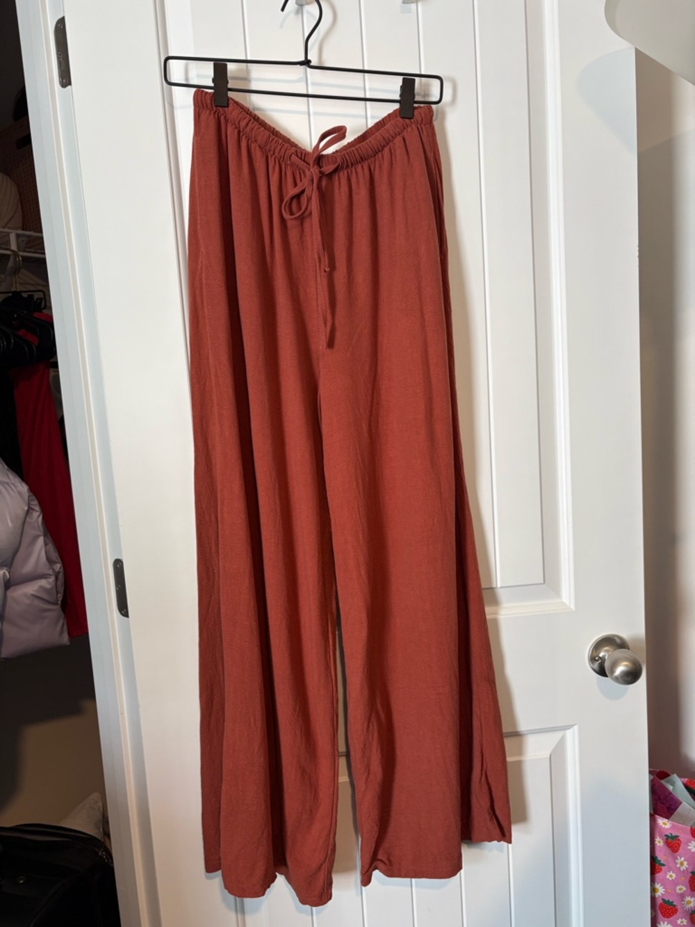 Amazon Wide-Leg Drawstring Pants in Terracotta